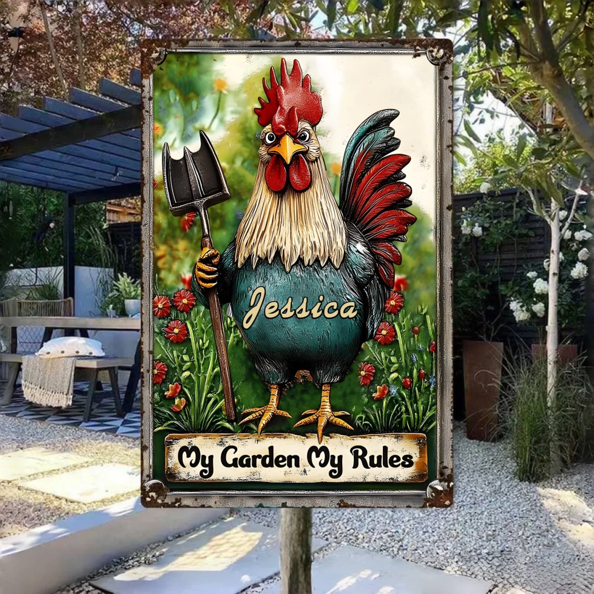 My Garden My Rules - Personalized Gardening Rectangle Metal Sign 736357 - 736363 - DiyGiftly