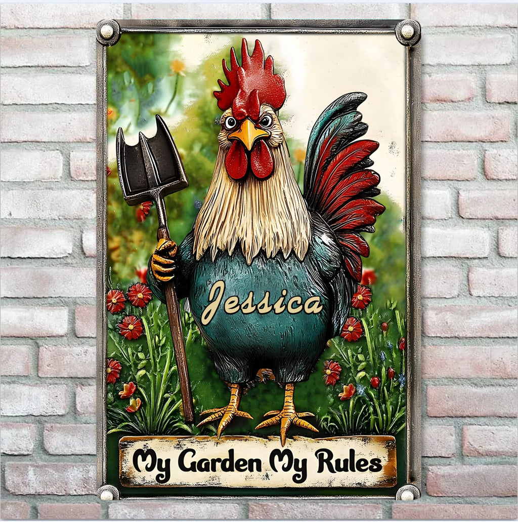 My Garden My Rules - Personalized Gardening Rectangle Metal Sign 736357 - 736363 - DiyGiftly