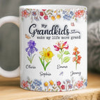 Personalized family names coffee mug gift for grandparents