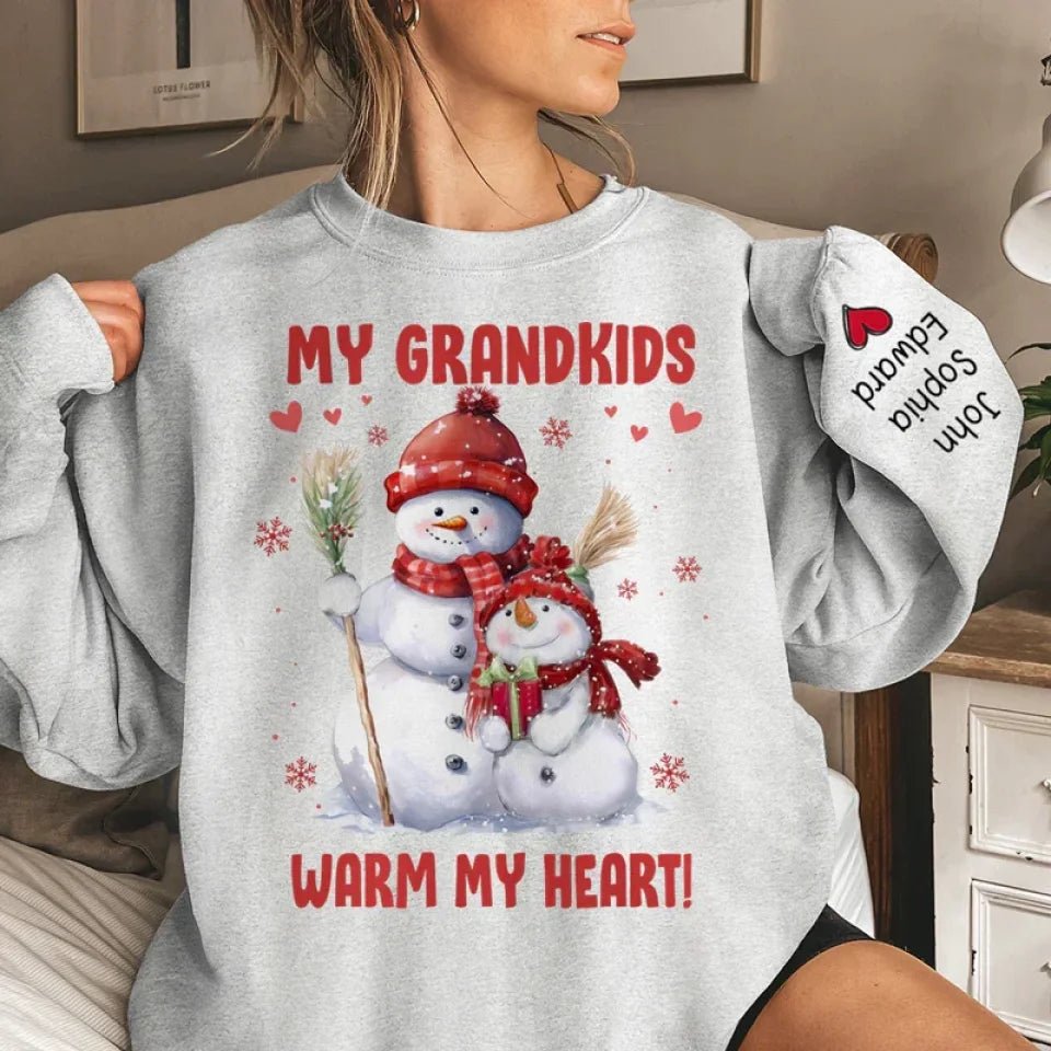 My Greatest Blessings Call Me Grandma - Family Personalized Custom Unisex Sweatshirt With Design On Sleeve - Christmas Gift For Mom, Grandma 680927 - 680931 - DiyGiftly