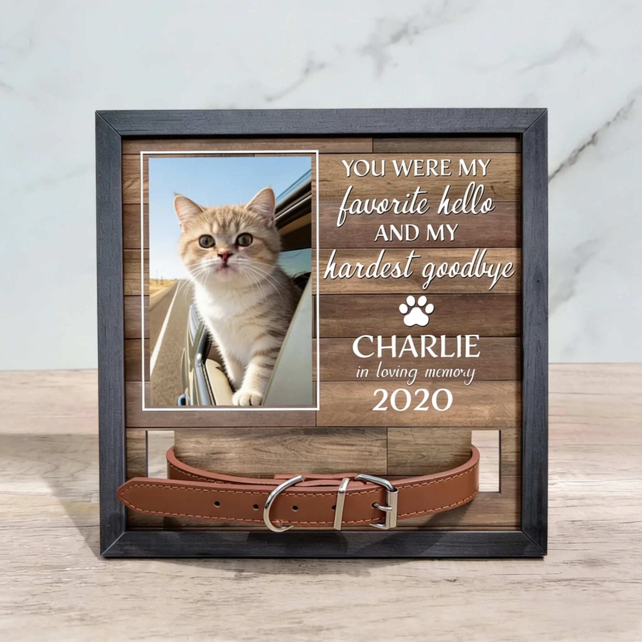 personalized cat collar holder frame
