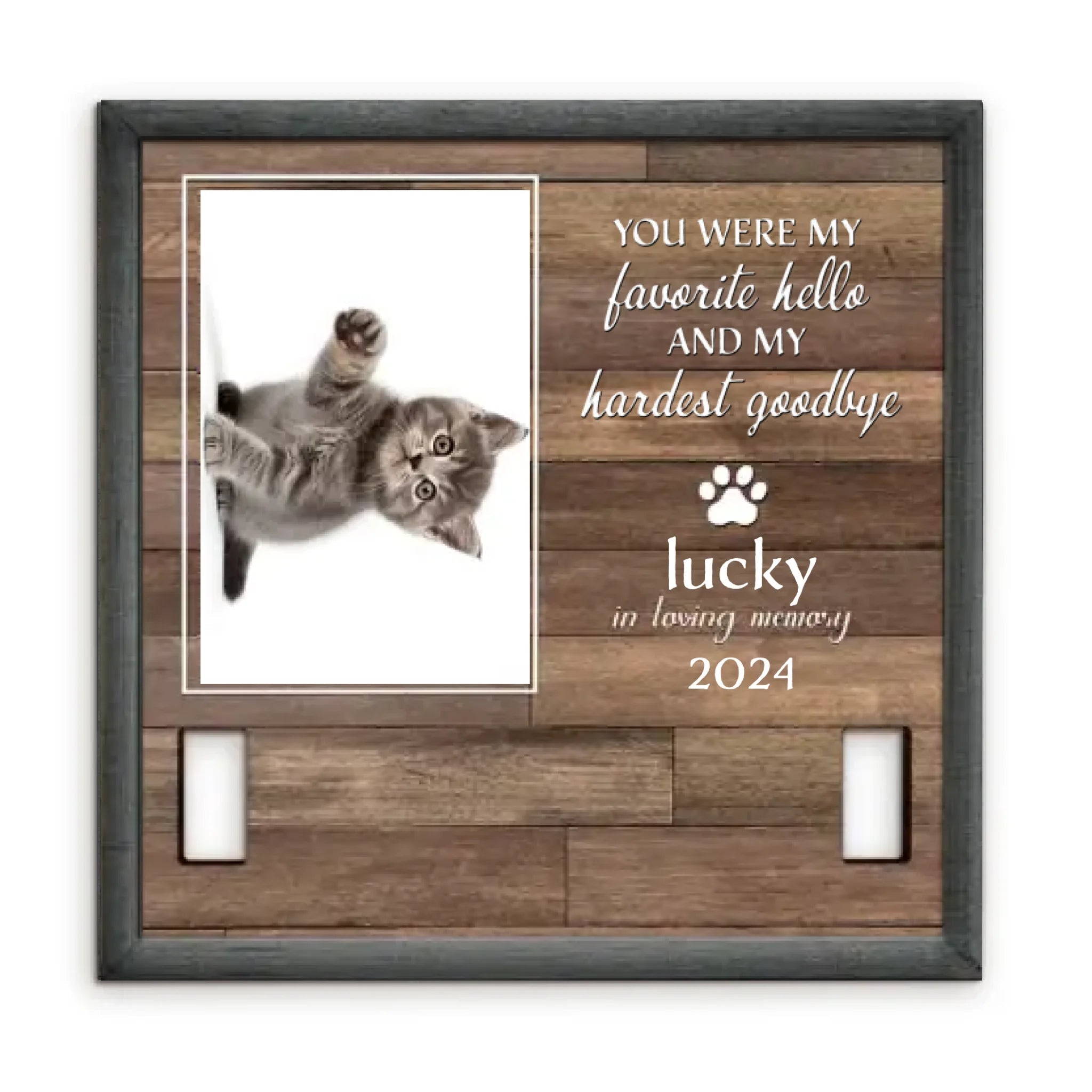 photo memorial frame for cat collar