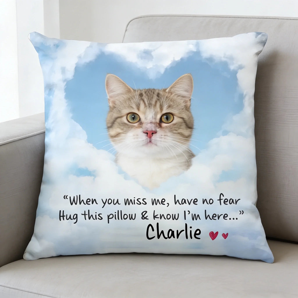 personalized cat memorial pillow