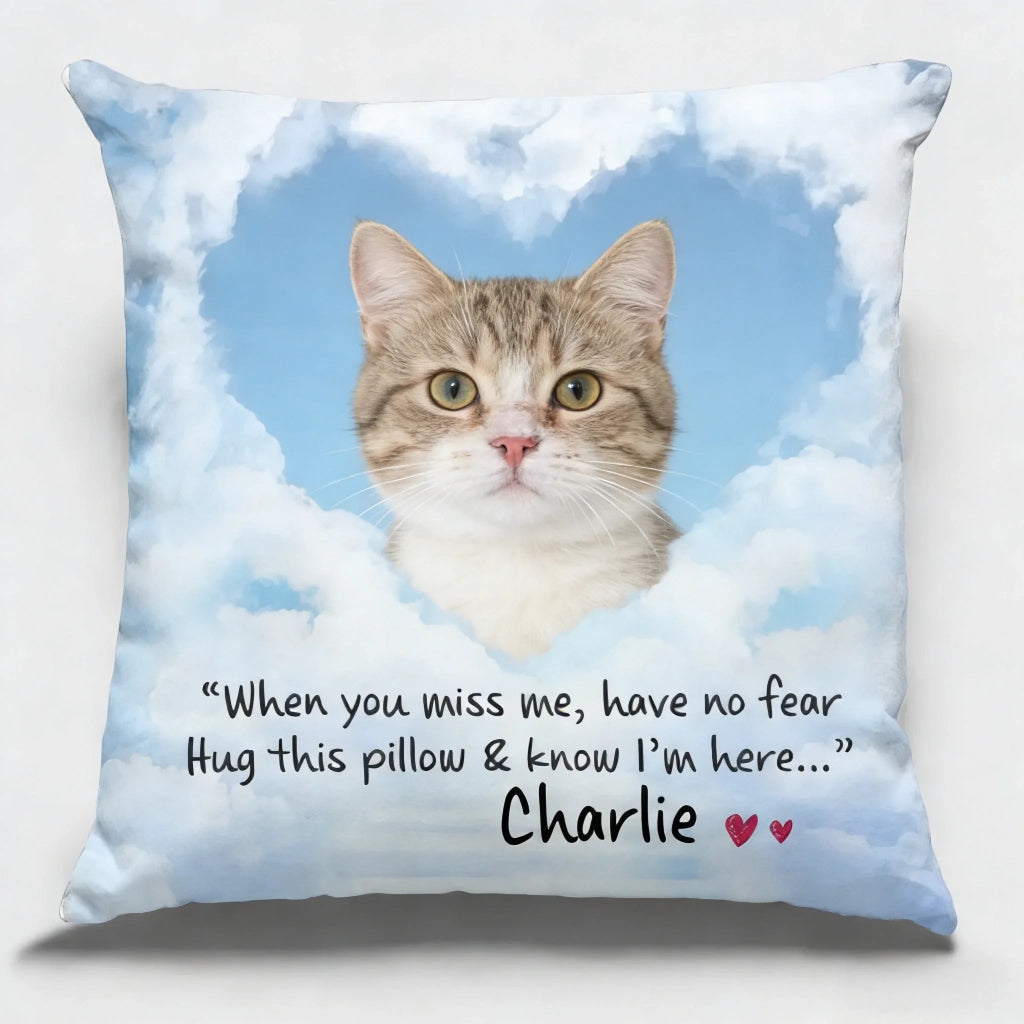 custom photo memorial pillow for cat