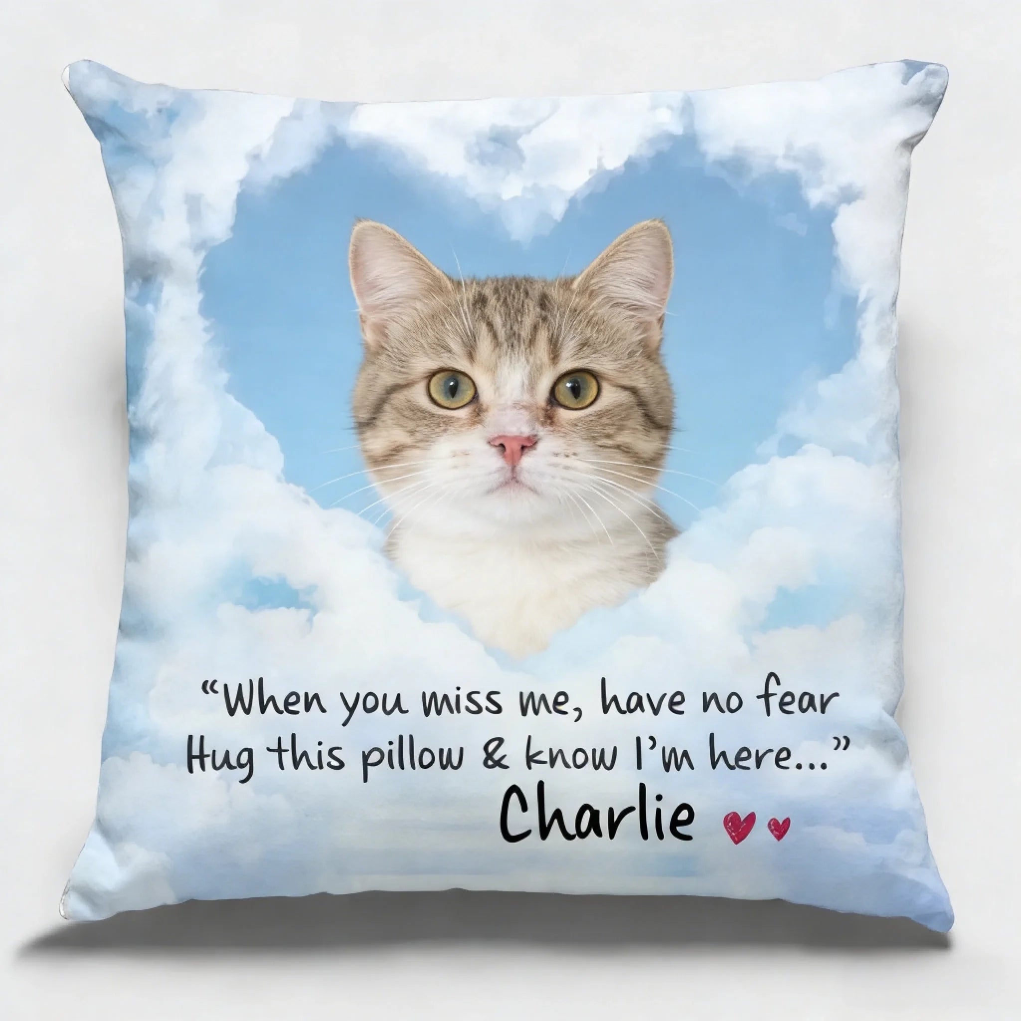 custom photo memorial pillow for cat