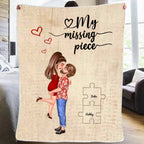 My Missing Piece, Personalized Blanket, Valentine‘s Day, Engagement, Anniversary, Birthday, Wedding Gift For Him Her, Couple Print 715625 - M - DiyGiftly