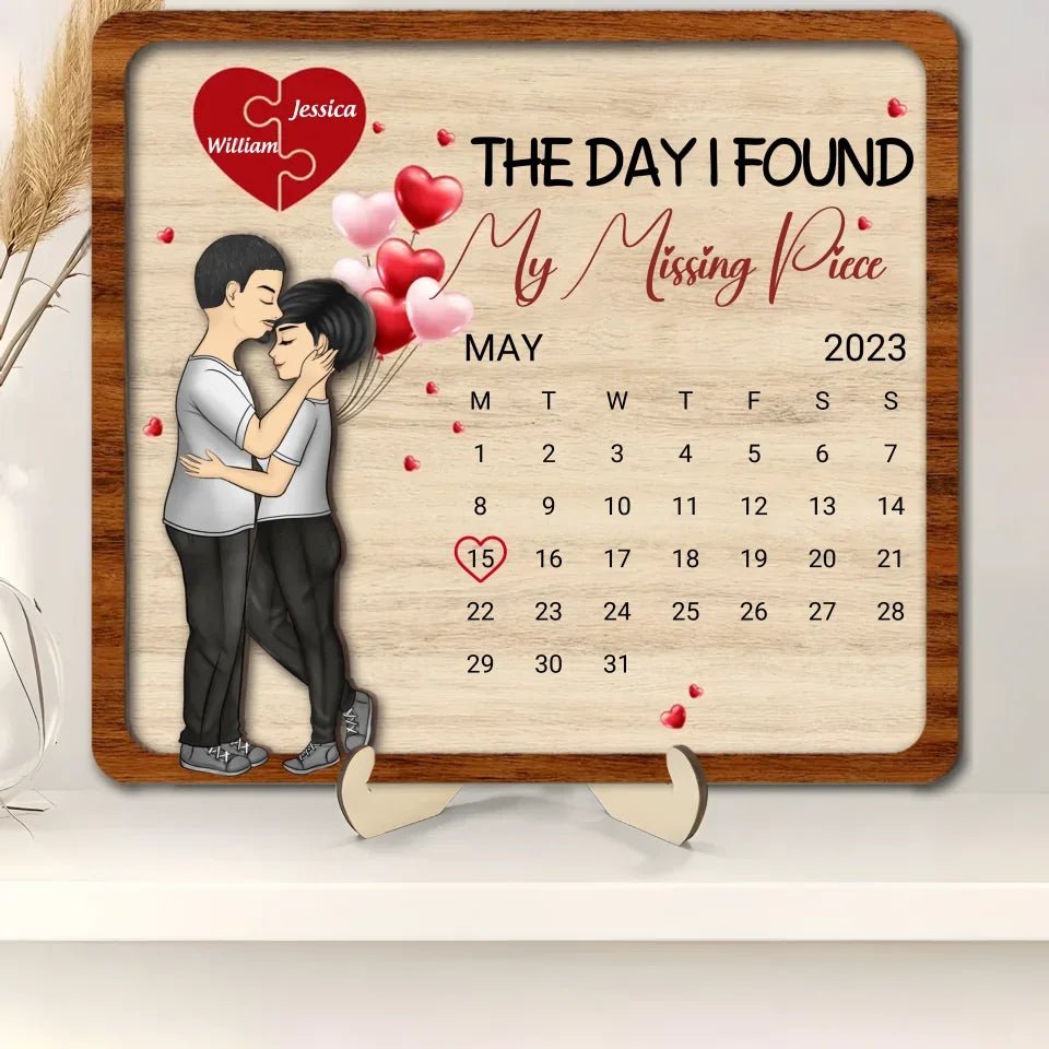 My Missing Piece - Personalized Custom 2 - Layer Wood Plaque With Flat Base 755394 - 755460 - DiyGiftly
