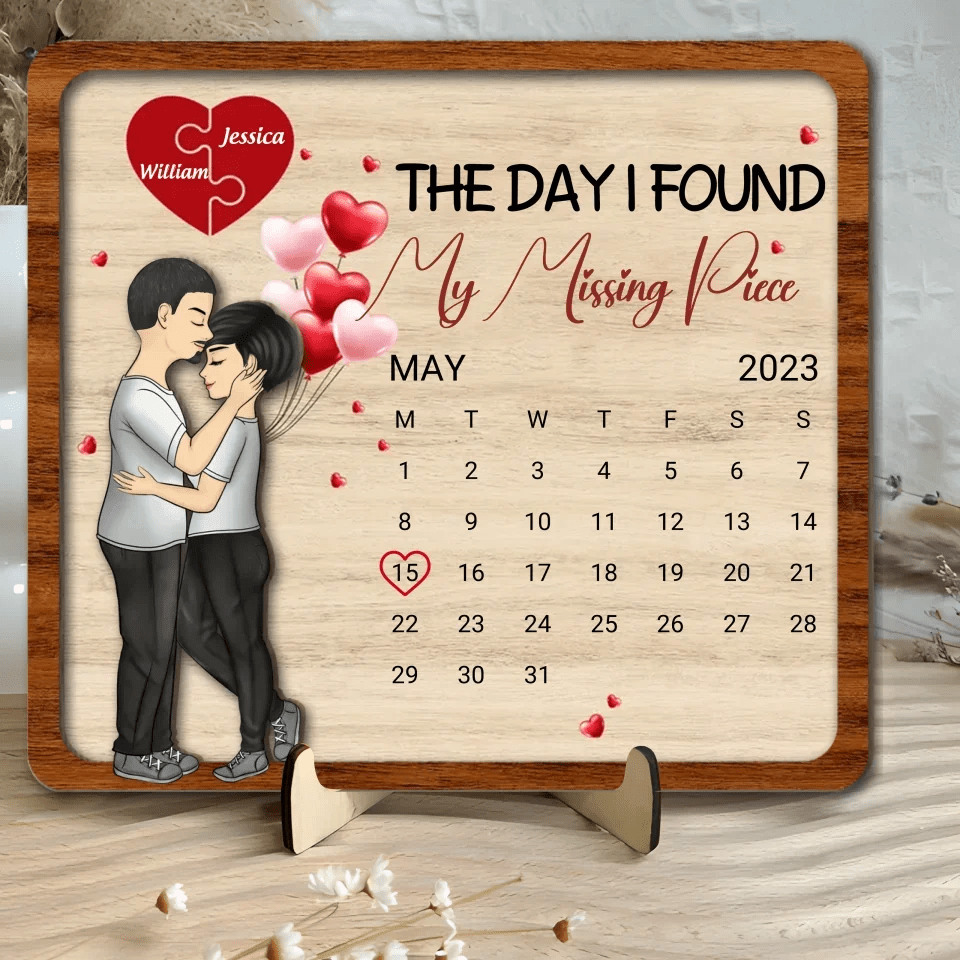 My Missing Piece - Personalized Custom 2 - Layer Wood Plaque With Flat Base 755394 - 755460 - DiyGiftly