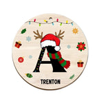 Name Monogram Christmas Family - Personalized 2 - Layered Wooden Ornament 684754 - DiyGiftly