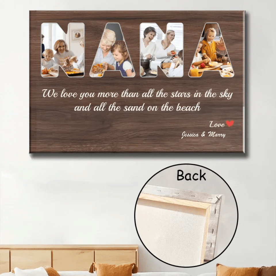 nana custom photo canvas personalized photo grandparents day gift
