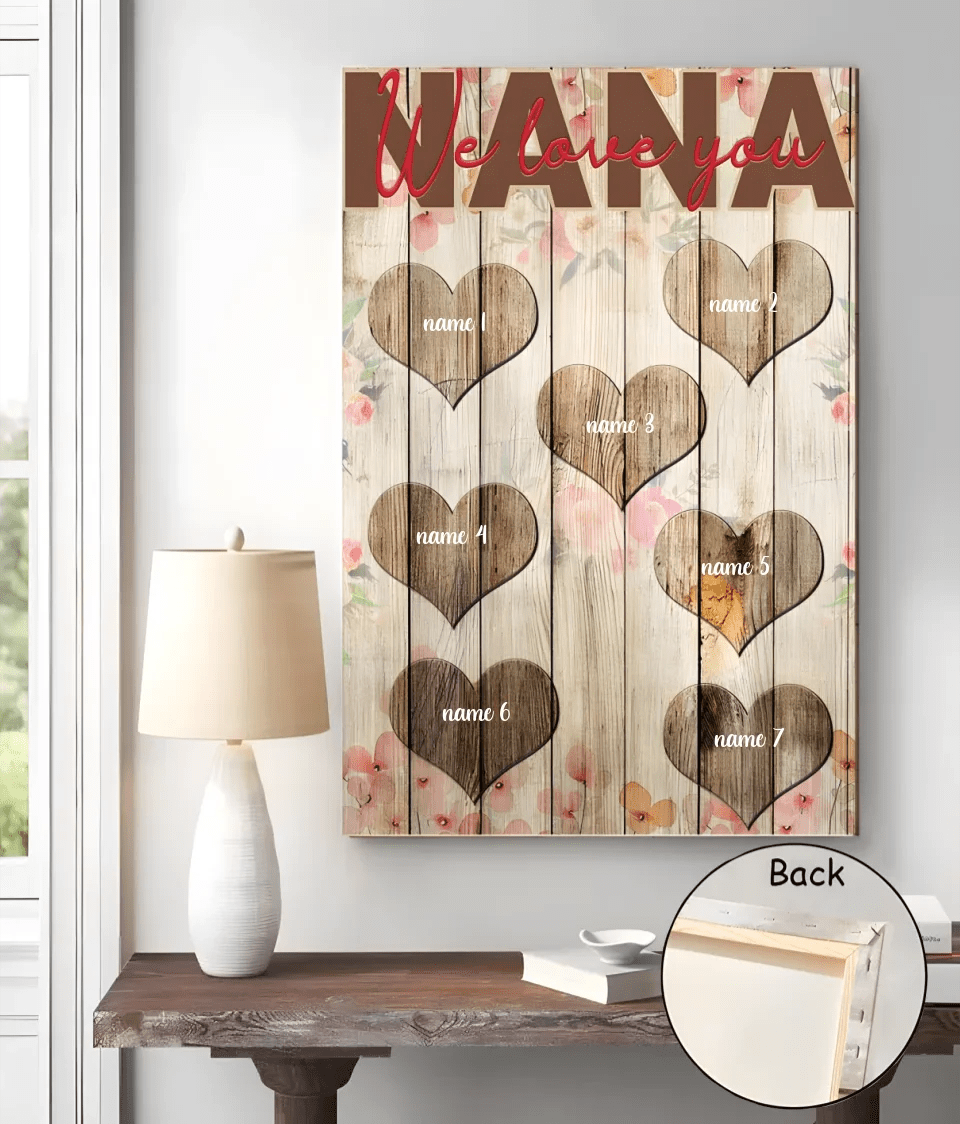 nana we love you custom name design poster mothers day gift for grandma
