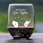 Multi State Stemless Wine Glass with Personalized Long Distance Drinkware