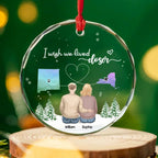 No Distance Between Friends - Personalized Custom Glass Ornament 719880 - DiyGiftly