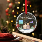 No Distance Between Friends - Personalized Custom Glass Ornament 719880 - DiyGiftly