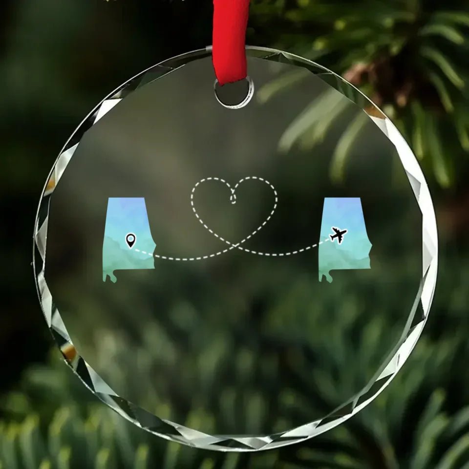 No Distance Between Friends - Personalized Custom Glass Ornament 719880 - DiyGiftly