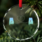No Distance Between Friends - Personalized Custom Glass Ornament 719880 - DiyGiftly