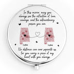 "No Distance Can Ever Separate Us" – Personalized Long Distance Relationship Compact Mirror – Custom Heart States Keepsake Gift for Best Friend / Sister / Daughter 1150370 - DiyGiftly