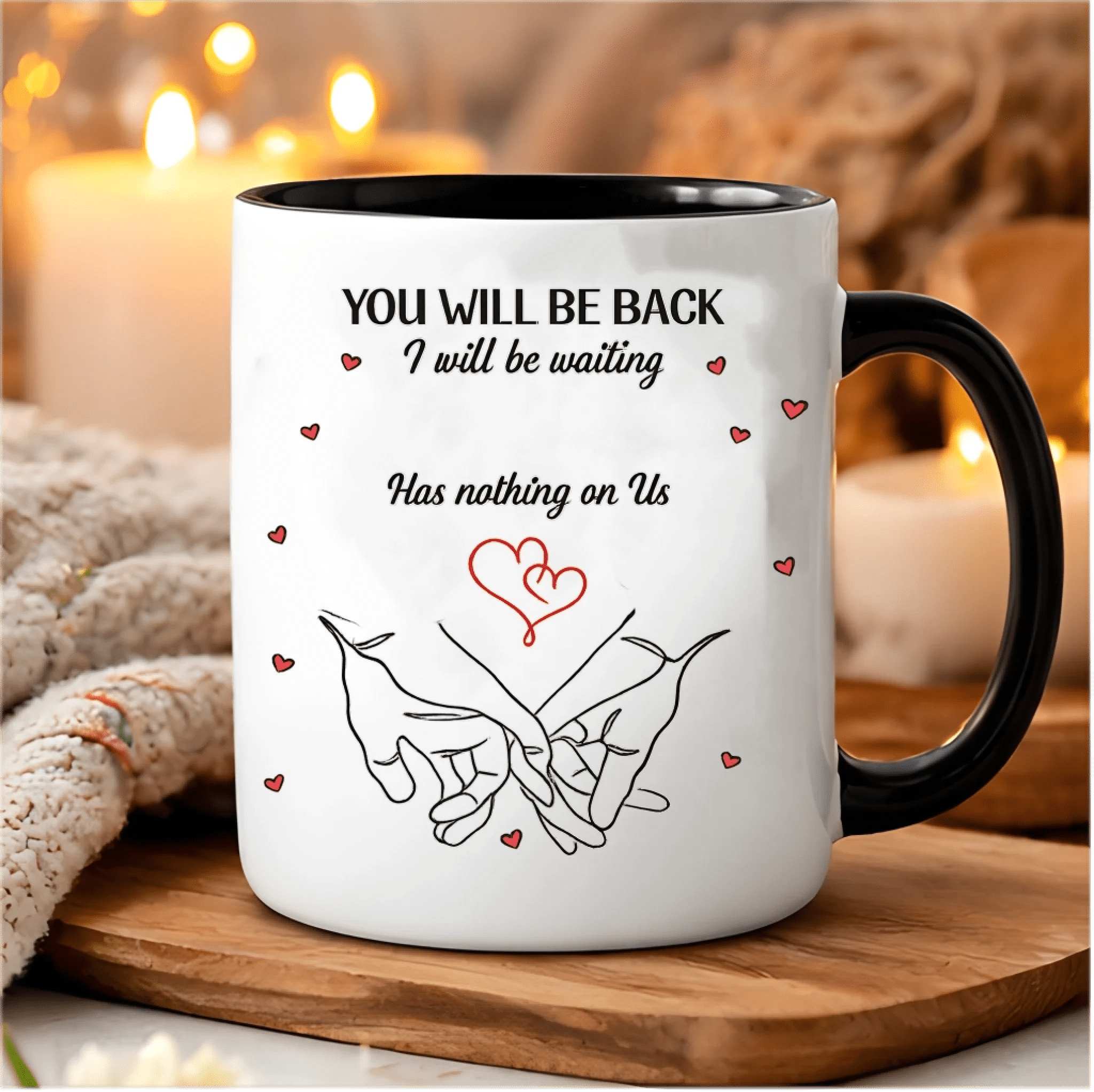 “No Distance Is Too Far For Us” Couple Mug – Personalized Name 3D Inflated Effect Printed Cup – Long Distance Relationship Anniversary Gift for Husband Wife 1136319 - DiyGiftly
