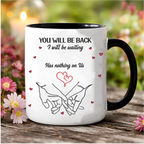 “No Distance Is Too Far For Us” Couple Mug – Personalized Name 3D Inflated Effect Printed Cup – Long Distance Relationship Anniversary Gift for Husband Wife 1136319 - DiyGiftly