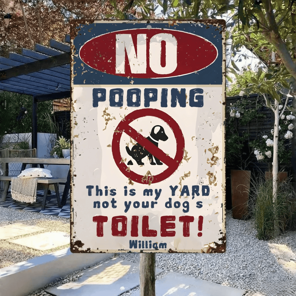 No Dog Pooping - Metal Sign - Custom Iron Decor Pieces - Without Lights & With Lights Iron Decor Pieces 752047 - 752067 - DiyGiftly