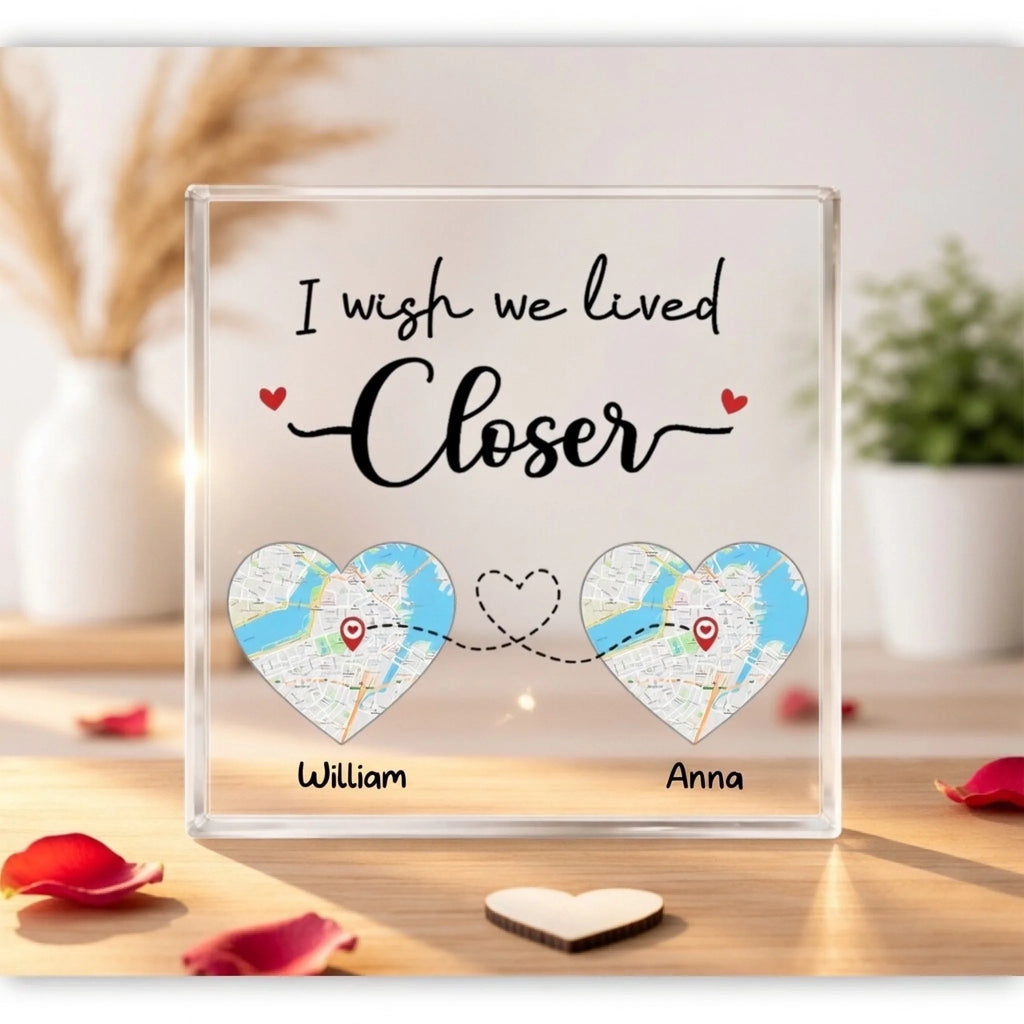 “No Friendship Is an Accident” – Best Friend Map Acrylic Plaque – Personalized Location Map Square Acrylic Keepsake, Long Distance Friendship Gift for BFF Sisters　1138311 - DiyGiftly