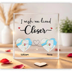 “No Friendship Is an Accident” – Best Friend Map Acrylic Plaque – Personalized Location Map Square Acrylic Keepsake, Long Distance Friendship Gift for BFF Sisters　1138311 - DiyGiftly