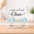 “No Friendship Is an Accident” – Best Friend Map Acrylic Plaque – Personalized Location Map Square Acrylic Keepsake, Long Distance Friendship Gift for BFF Sisters　1138311 - DiyGiftly