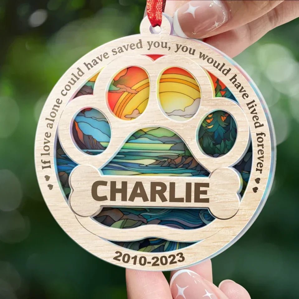 suncatcher ornament personalized design loss of dog gift window hanging keepsake design preview