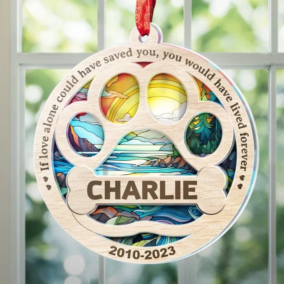 personalized design loss of dog gift suncatcher ornament window hanging keepsake main view