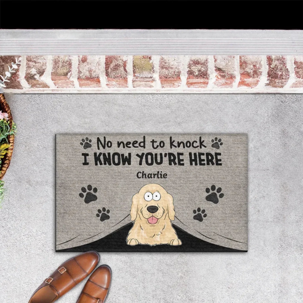 No Need To Knock We Know You Are Here - Personalized Custom Doormat 688555 - DiyGiftly