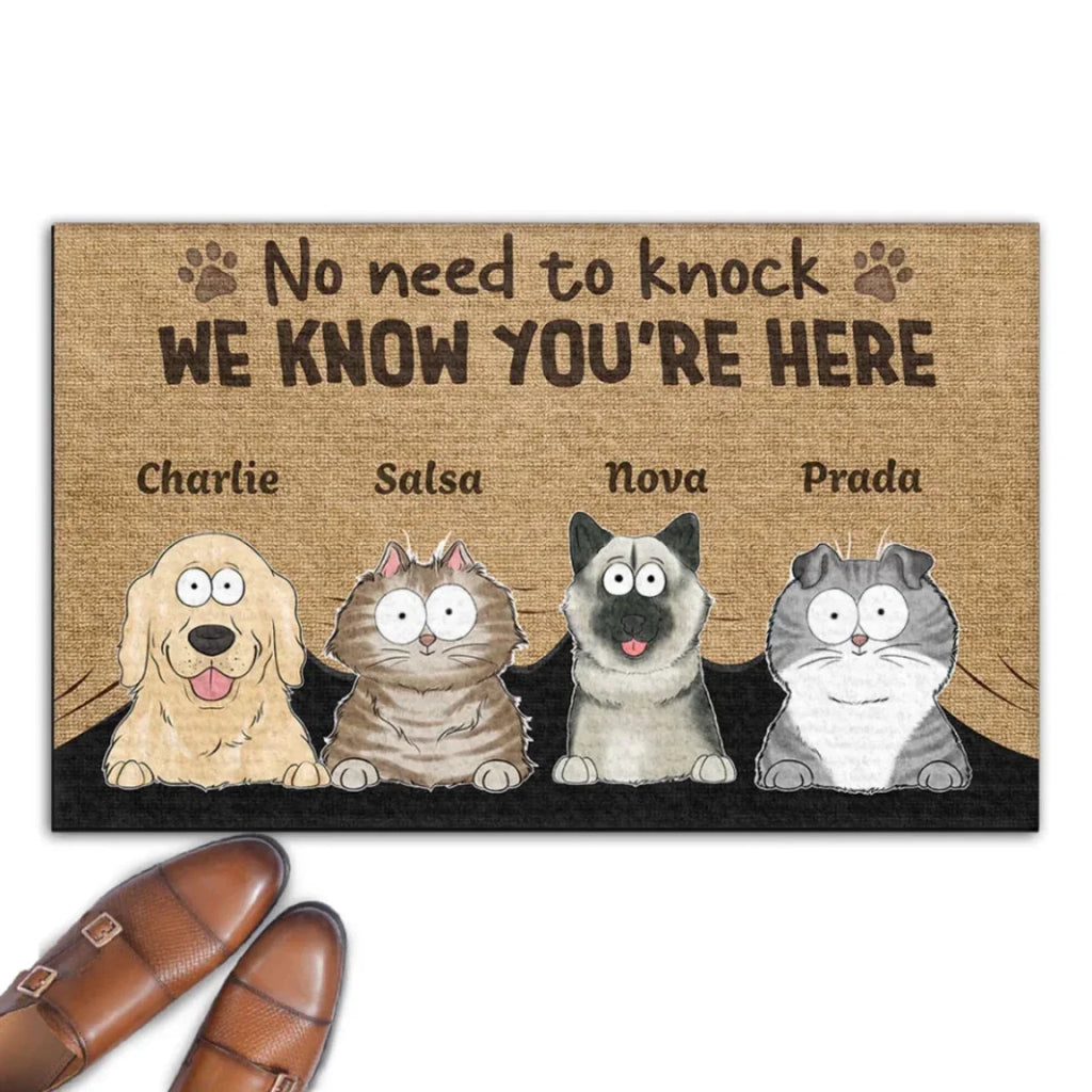 No Need To Knock We Know You Are Here - Personalized Custom Doormat 688555 - DiyGiftly
