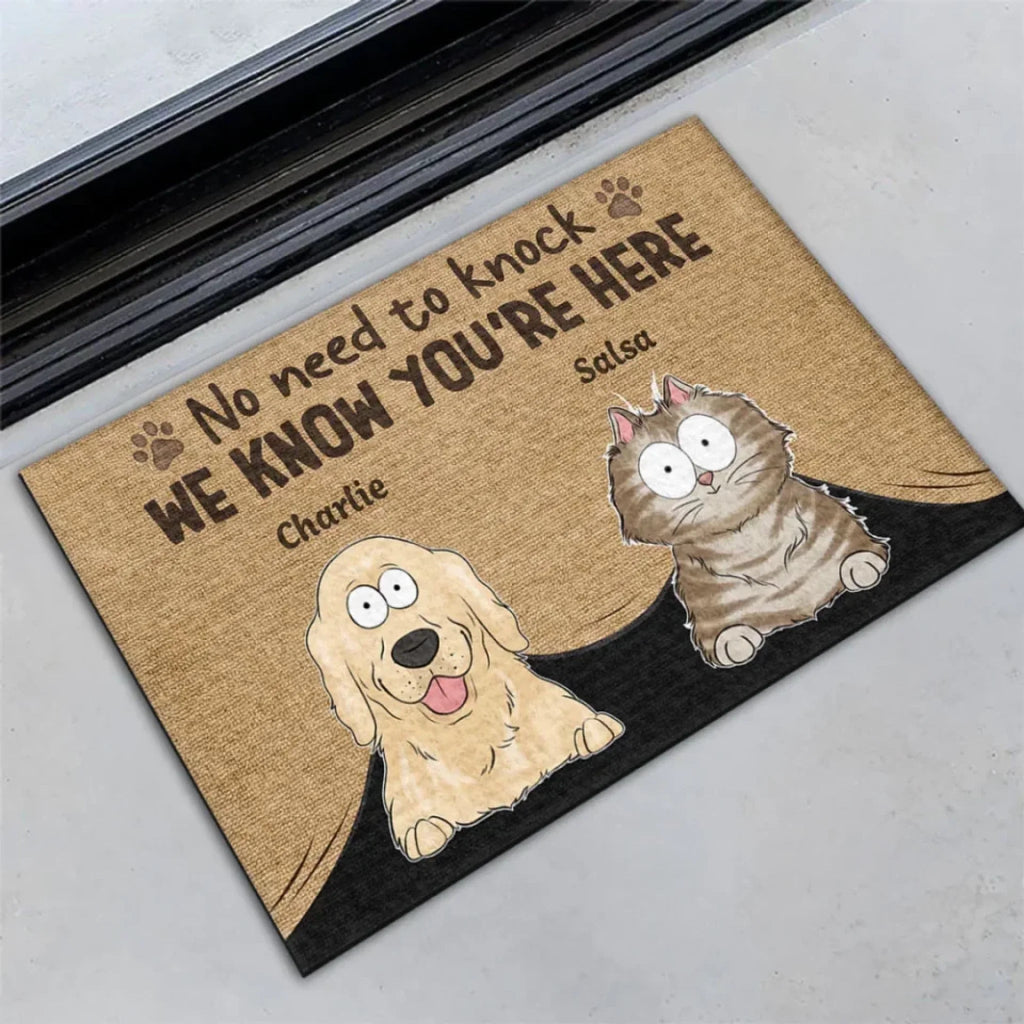 No Need To Knock We Know You Are Here - Personalized Custom Doormat 688555 - DiyGiftly