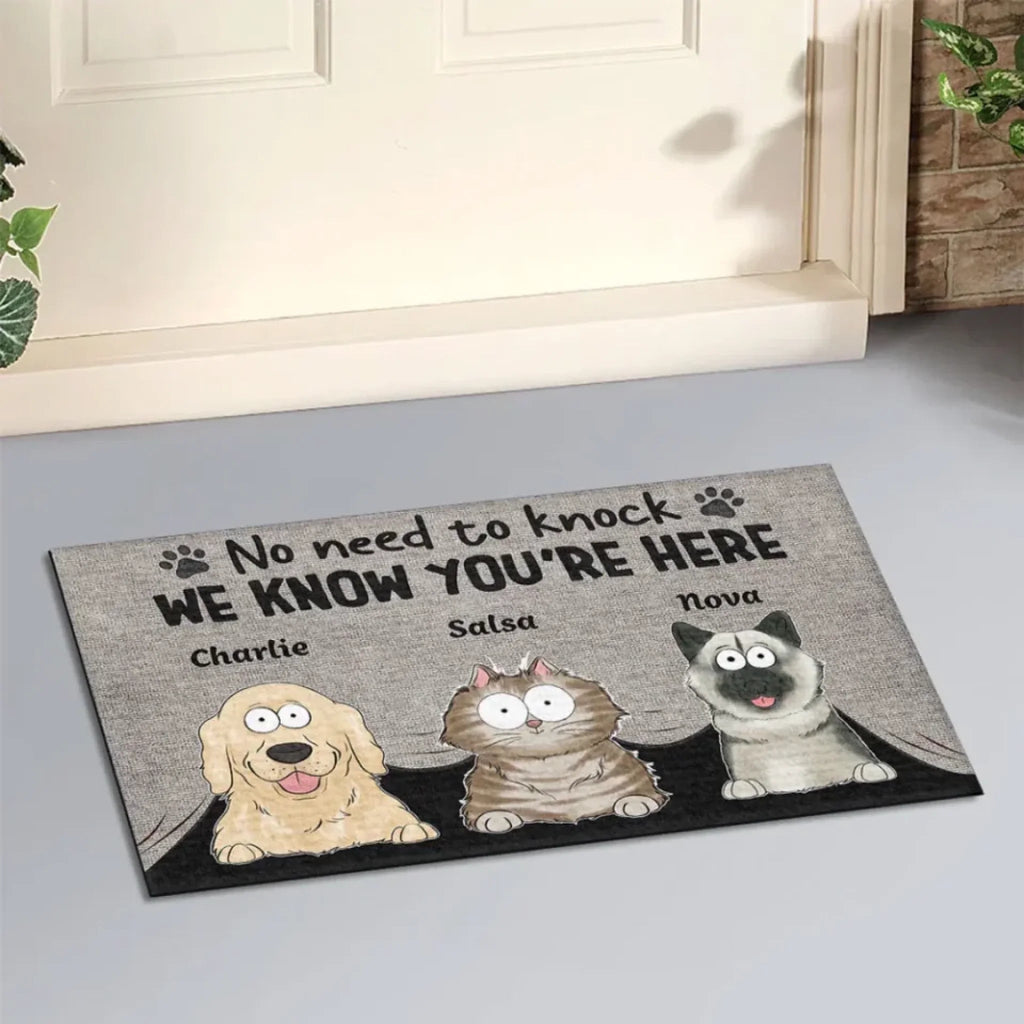 No Need To Knock We Know You Are Here - Personalized Custom Doormat 688555 - DiyGiftly