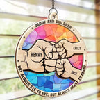 Not Always Eye To Eye, But Always Heart To Heart - Family Personalized Window Hanging Suncatcher - Father's Day, Gift For Dad, Grandpa 670552 - DiyGiftly