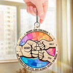 Not Always Eye To Eye, But Always Heart To Heart - Family Personalized Window Hanging Suncatcher - Father's Day, Gift For Dad, Grandpa 670552 - DiyGiftly