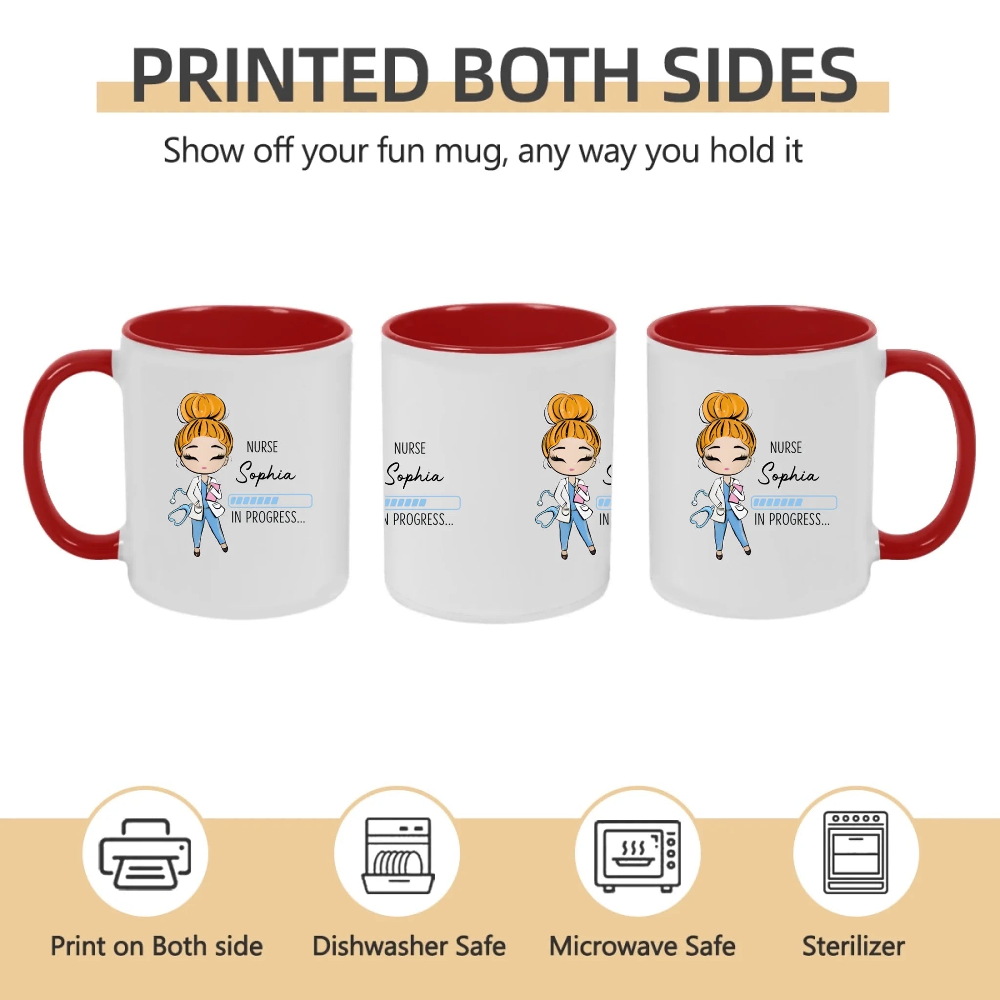 “Nurse in Progress” – Personalized Future Nurse Coffee Mug – Custom Name Cute Nurse Girl Loading Design – Funny Nursing Student Gift, Graduation Gift for Nursing Student 1149381 - DiyGiftly
