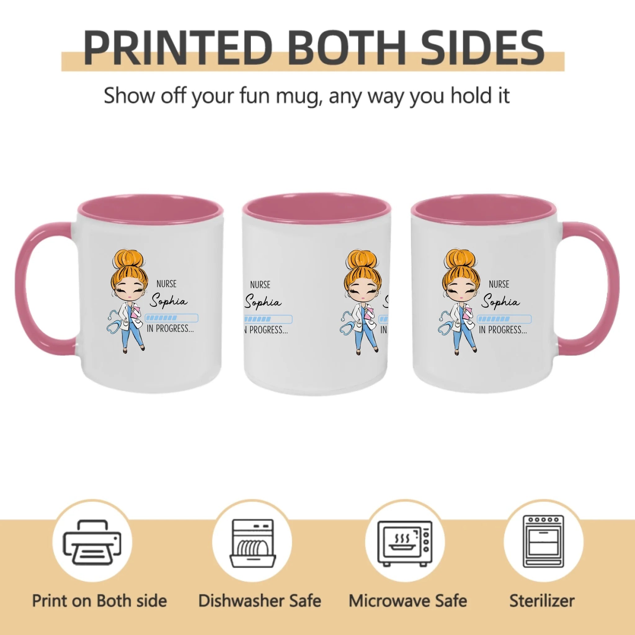 “Nurse in Progress” – Personalized Future Nurse Coffee Mug – Custom Name Cute Nurse Girl Loading Design – Funny Nursing Student Gift, Graduation Gift for Nursing Student 1149381 - DiyGiftly
