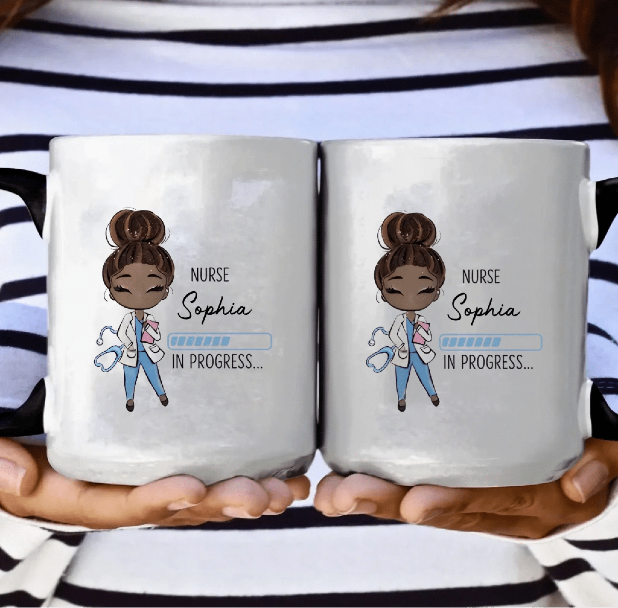 “Nurse in Progress” – Personalized Future Nurse Coffee Mug – Custom Name Cute Nurse Girl Loading Design – Funny Nursing Student Gift, Graduation Gift for Nursing Student 1149381 - DiyGiftly