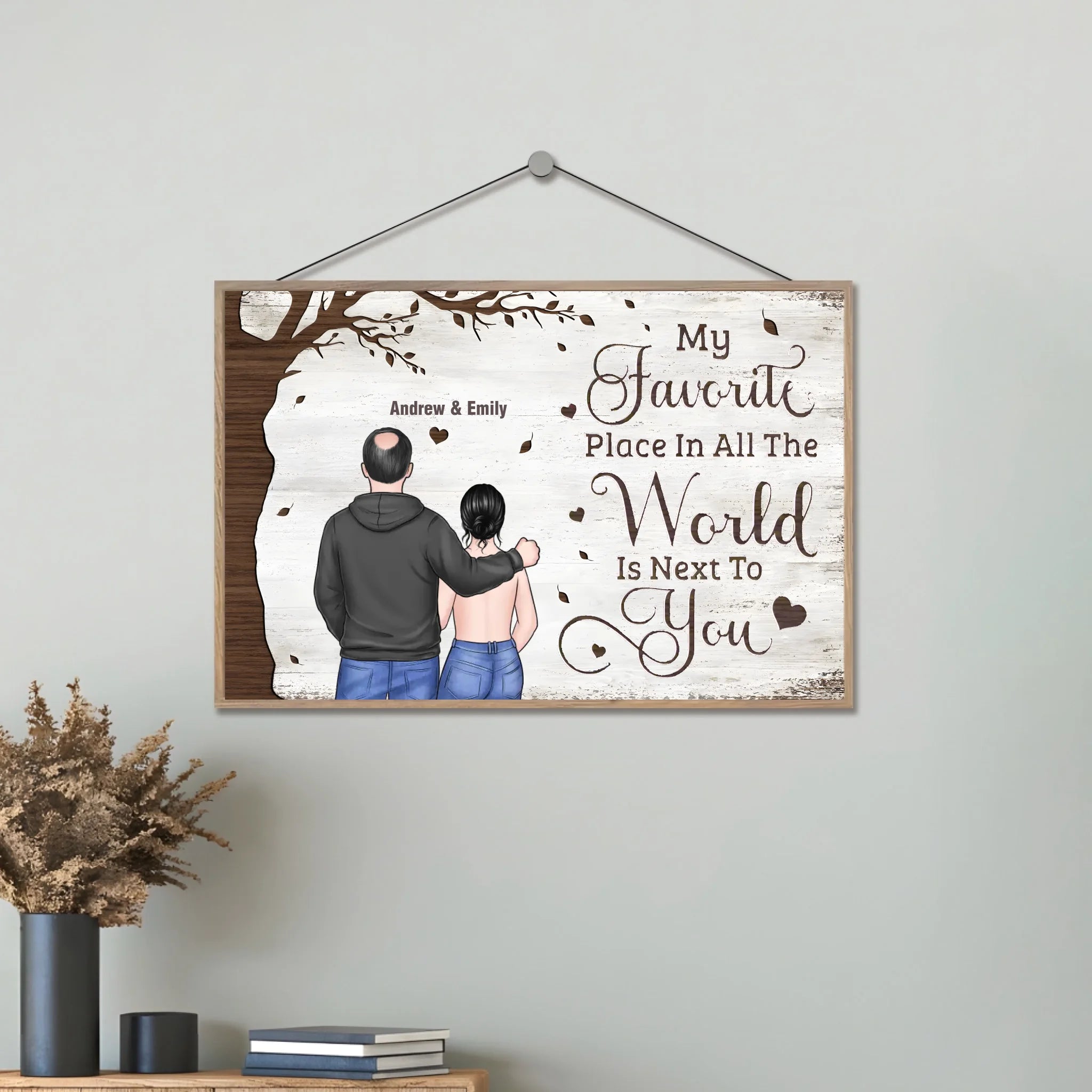 One Love, One Heart, One Destiny - Couple Personalized Custom Wooden Plaquet - Christmas Gift For Husband Wife, Anniversary 728778 - DiyGiftly
