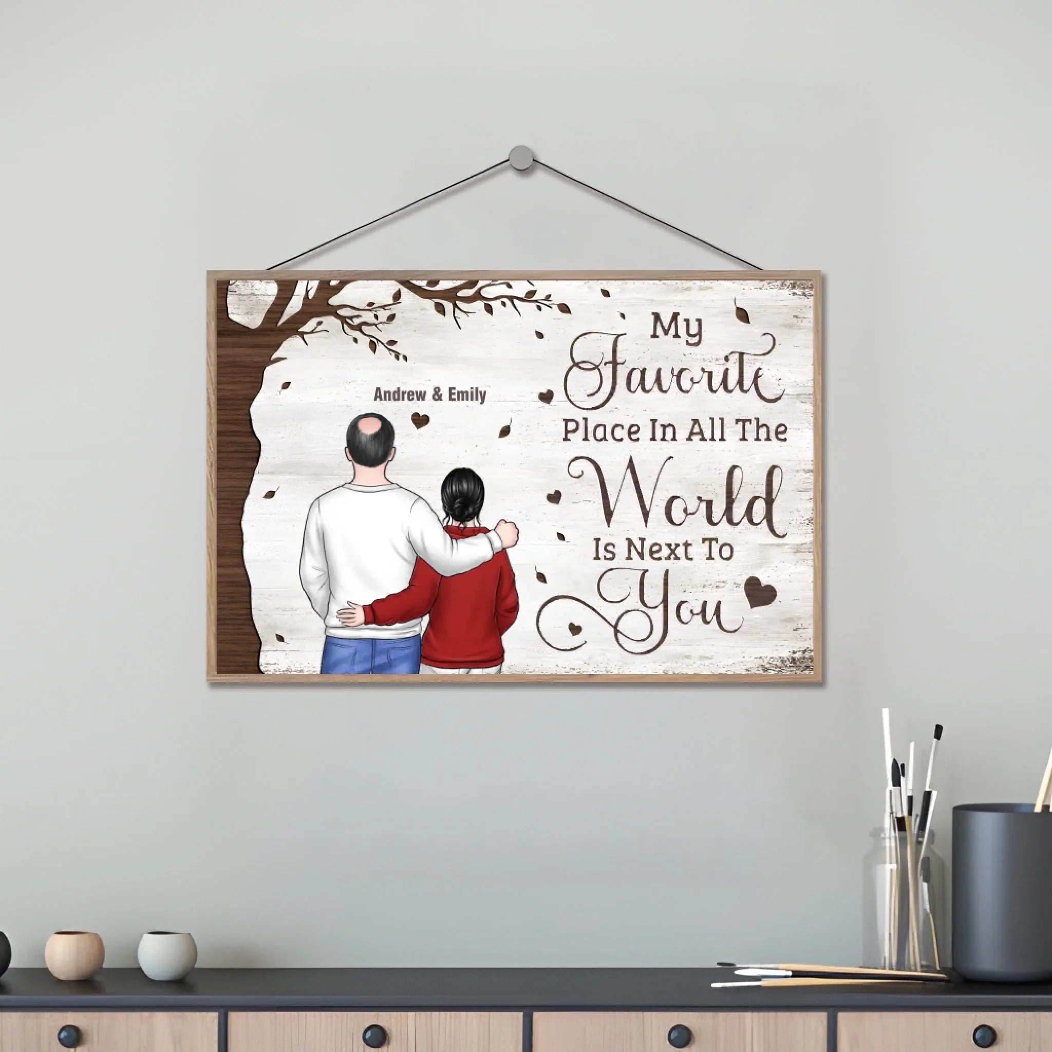 One Love, One Heart, One Destiny - Couple Personalized Custom Wooden Plaquet - Christmas Gift For Husband Wife, Anniversary 728778 - DiyGiftly