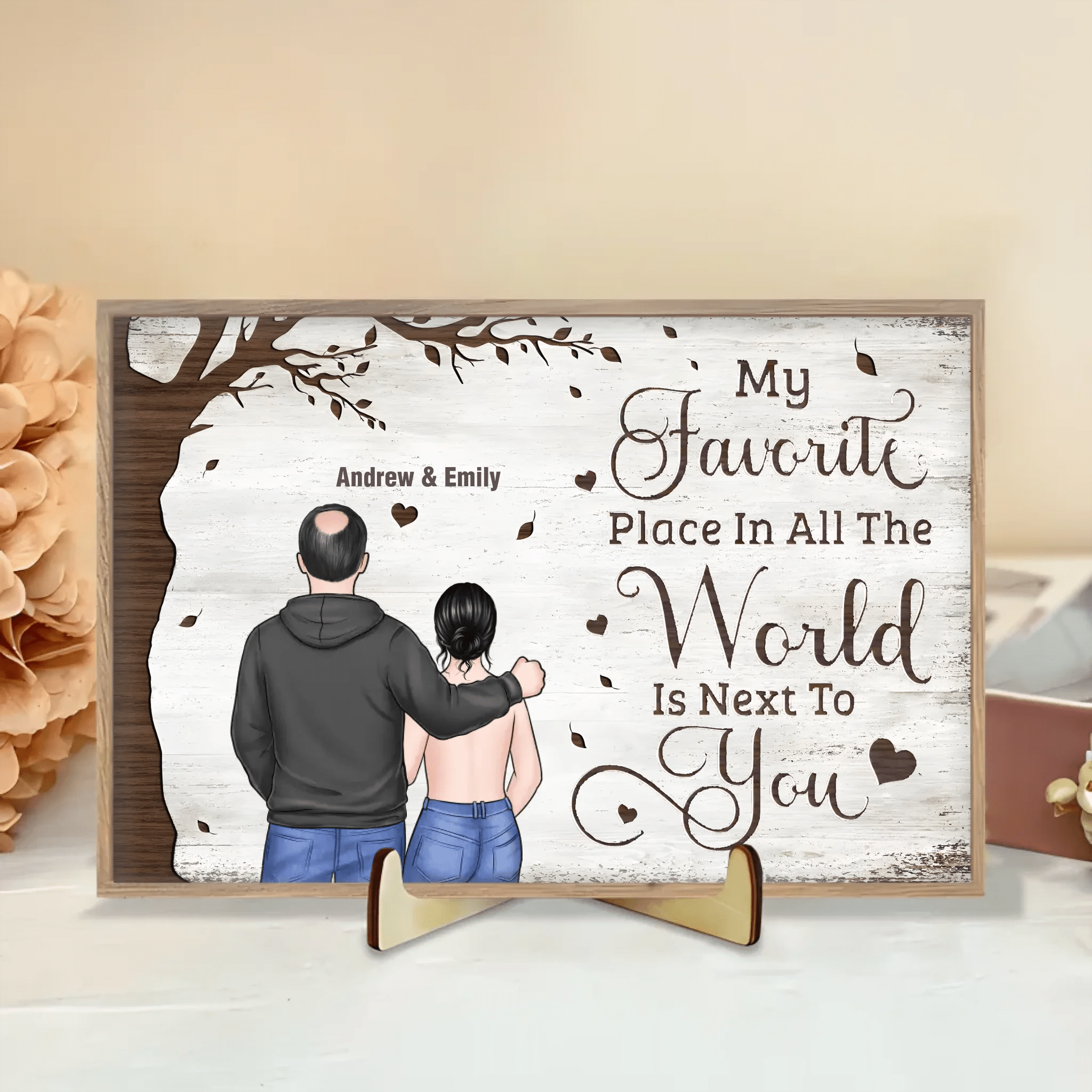 One Love, One Heart, One Destiny - Couple Personalized Custom Wooden Plaquet - Christmas Gift For Husband Wife, Anniversary 728778 - DiyGiftly