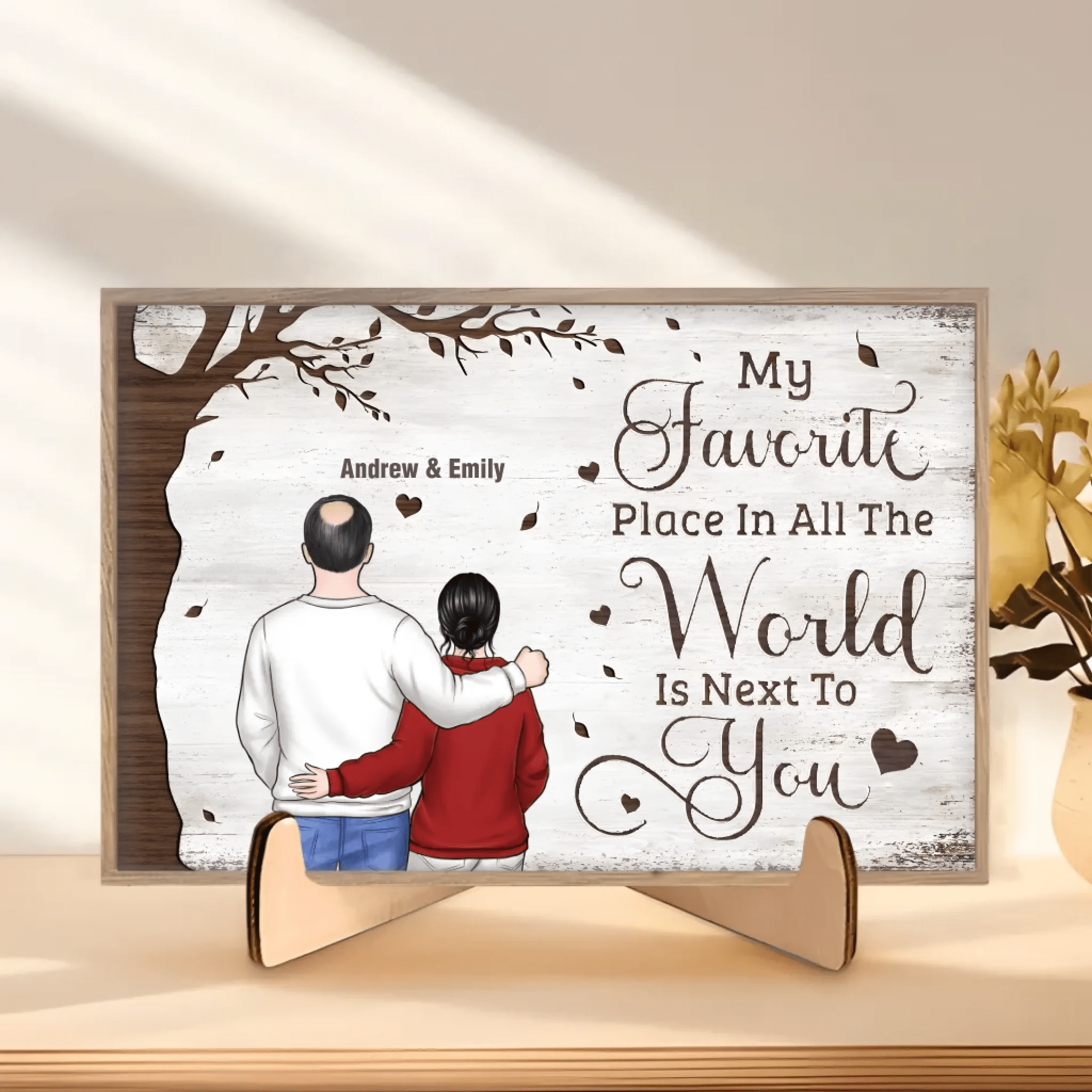 One Love, One Heart, One Destiny - Couple Personalized Custom Wooden Plaquet - Christmas Gift For Husband Wife, Anniversary 728778 - DiyGiftly