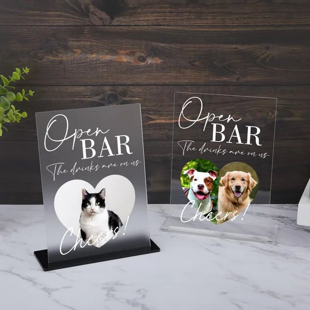Acrylic Wedding Sign Personalized Pet Portrait for Weddings and Showers