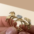 Open Hands Heart Ring Fede Gimmel Clasped Hands Ring Holding Hands Claddagh Band Hug Ring Bronze Couple Rings for Women - DiyGiftly