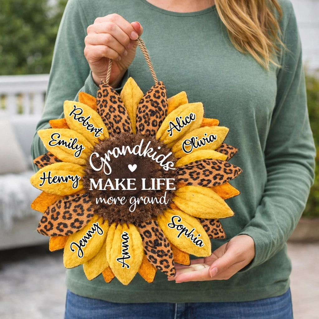 Our Family’s Heart - Custom Wood Sign - Personalized Mom Grandma Birthday Gift 1120931 - DiyGiftly