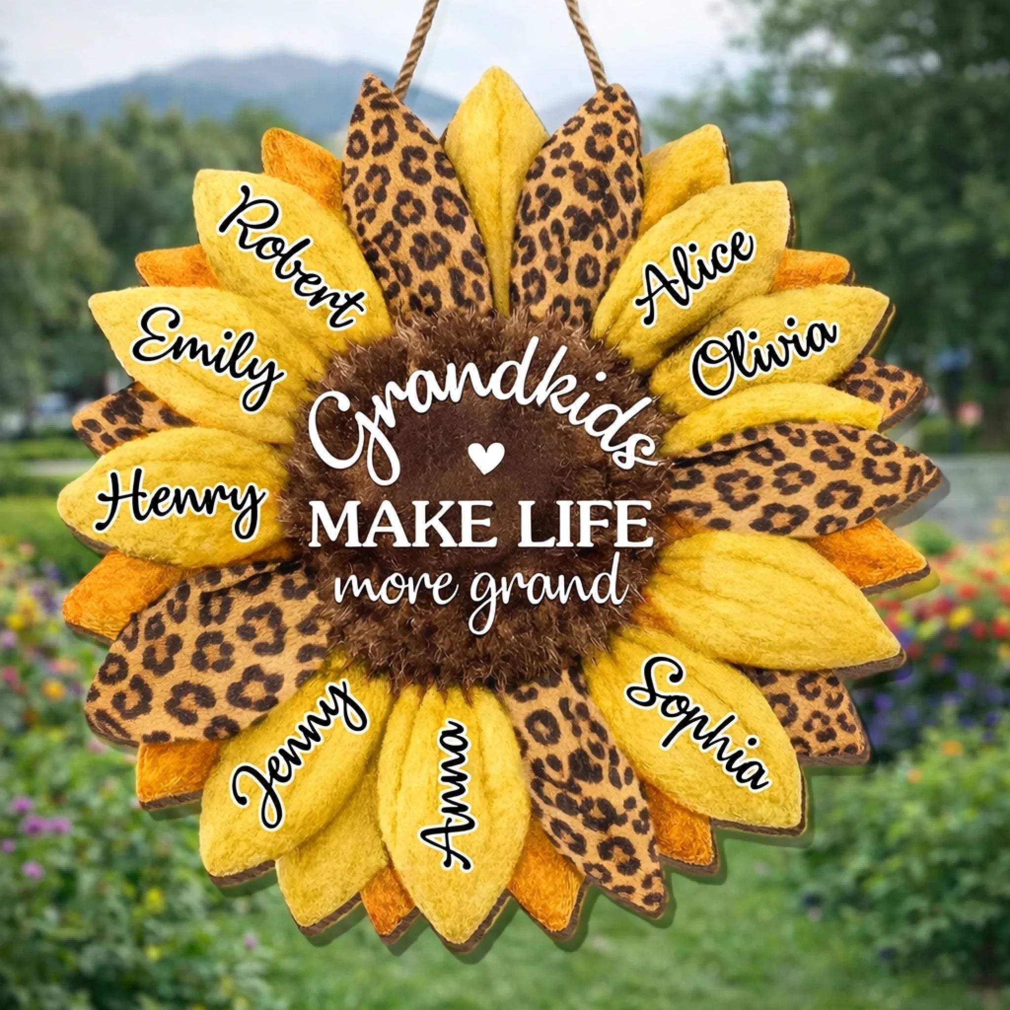Our Family’s Heart - Custom Wood Sign - Personalized Mom Grandma Birthday Gift 1120931 - DiyGiftly