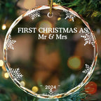 Personalized Heart and Circle Glass Ornament romantic home accent home decor