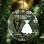 Personalized Heart and Circle Glass Ornament desk decor keepsake home decor