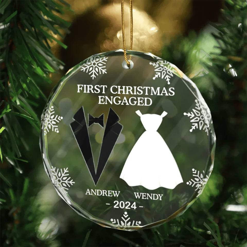 Personalized Heart and Circle Glass Ornament desk decor keepsake home decor