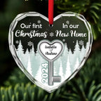 Our First Christmas In Our New Home - Personalized Custom Glass Ornament 720813 - DiyGiftly